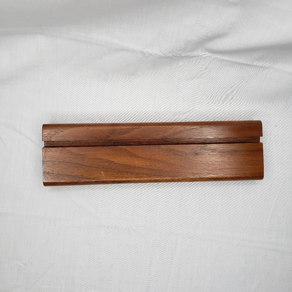 Wood Slotted Sign or Picture Holder Vintage Handcrafted 1979 Teatown Woodcraft - Picture 8 of 9